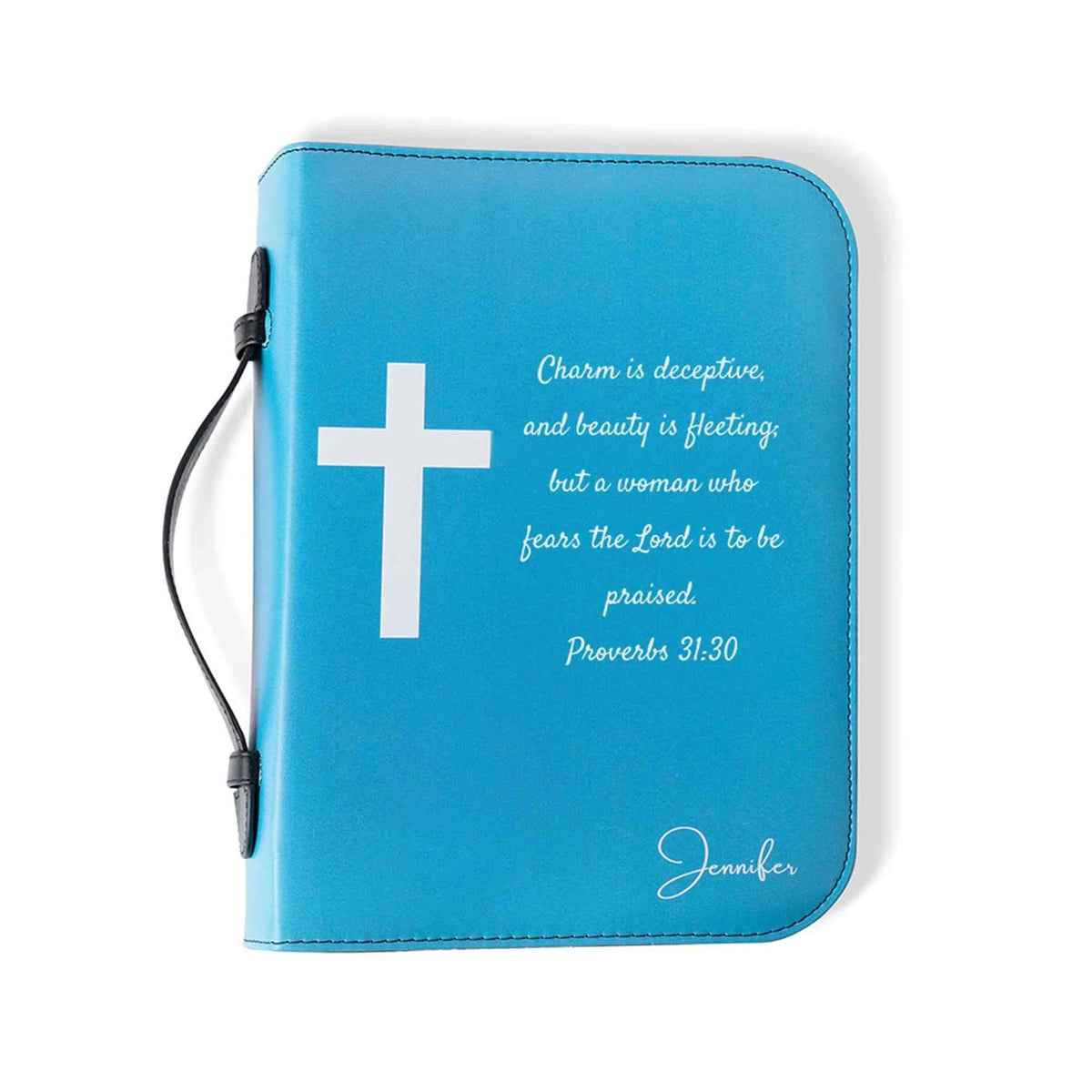 Custom Faux Leather Bible Cover: Engraved Religious Gift