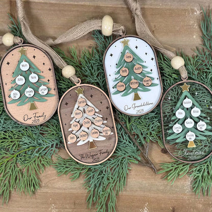 Personalized Family Tree Ornament, Personalized Grandparent Ornament
