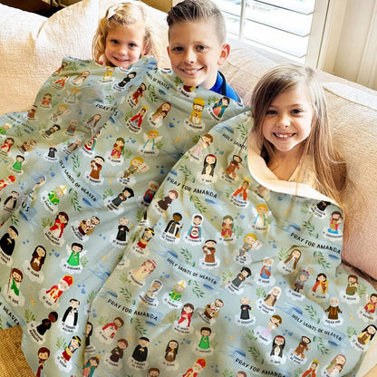 Holy Saints of Heaven Catholic Throw Blanket