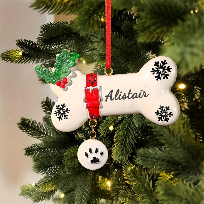 Customizable Resin Bone Ornament - Personalized Name