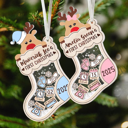 Personalized Baby's First Christmas Shaker Ornament