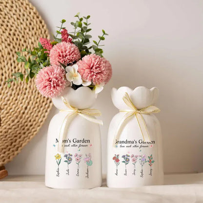 Personalized Grandma's Garden Flower Vase