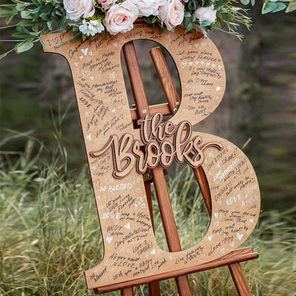 Guest Book Alternative Wedding Family Name Sign Tropical Wedding