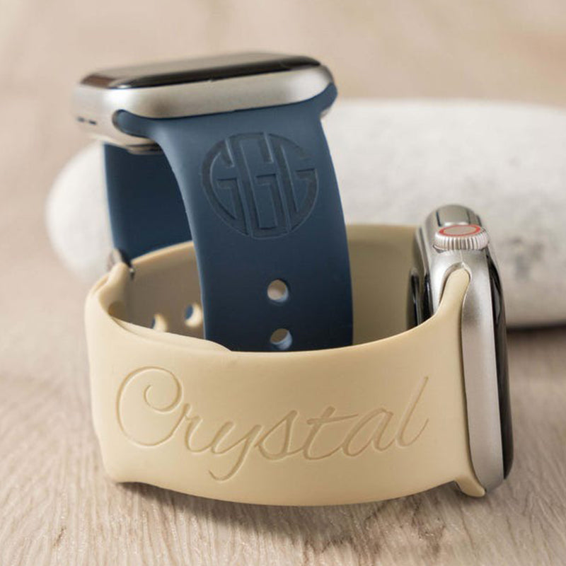 Personalized Silicone Watch Band , Engraved Mint Watch Band , Custom Name Gift