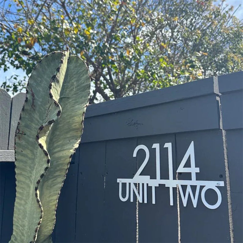 Modern Metal House Numbers With Street Name