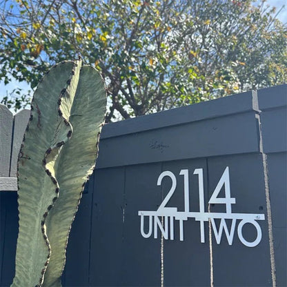 Modern Metal House Numbers With Street Name