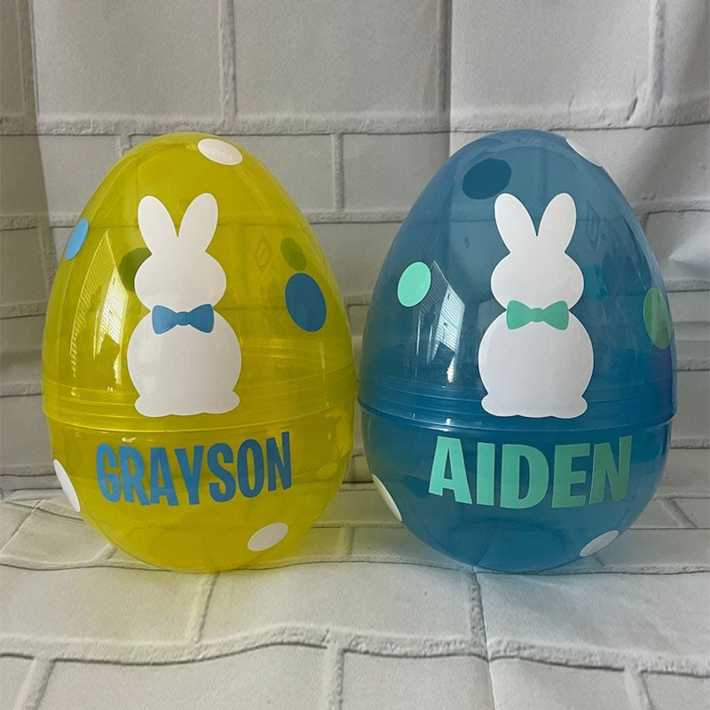 Personalized plastic Large EGG Easter fillable polka dots monogram party gift
