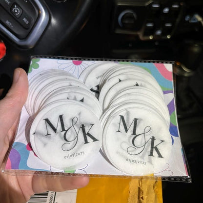 50 Personalized Edible Cupcake Topper and Cocktail Drink Garnish Discs