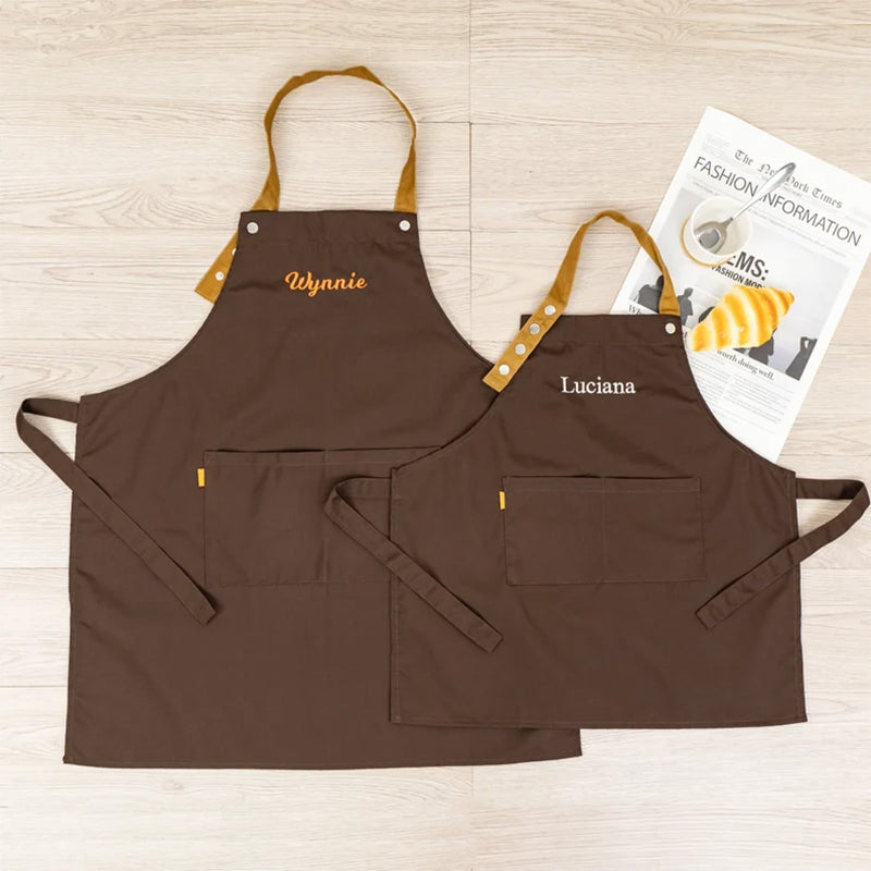 Personalized aprons for kids, Custom embroidered toddler aprons with pockets