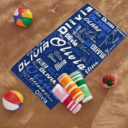 Customizable Modern Typography Beach Towel