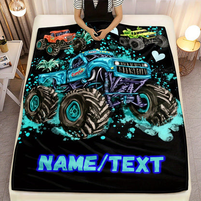 Personalized Cool Truck Flannel Blanket