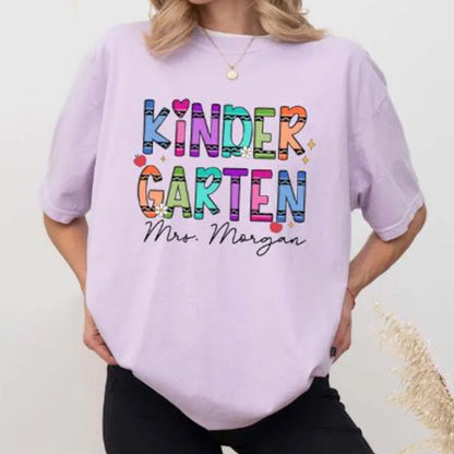 Custom Second Grade Teacher Shirt, Comfort Colors 2nd Grade Teacher Name Shirt