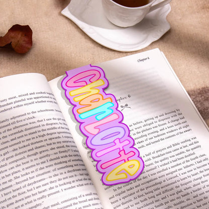 Personalized Flower Heart Bright Colored Letter Magnet Bookmark