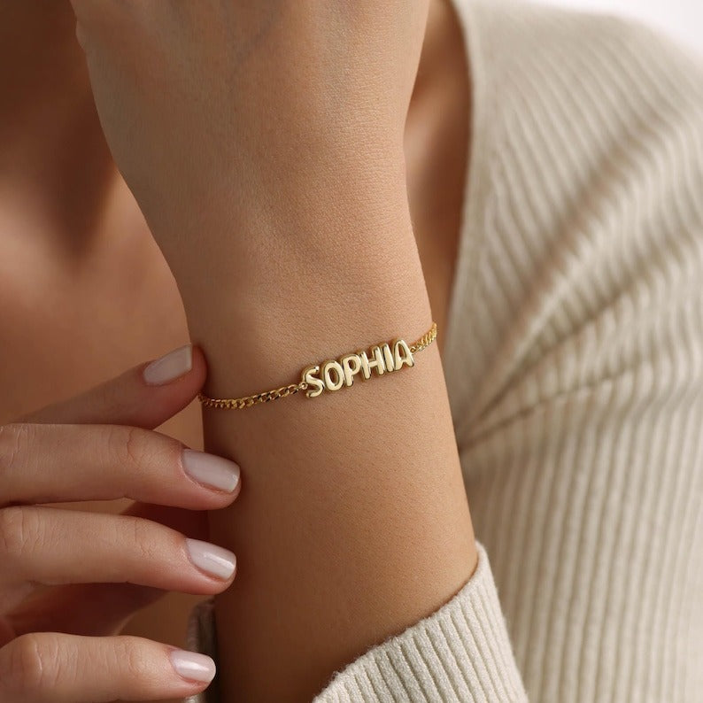 Bubble Name Bracelets, Personalized Name Bracelets