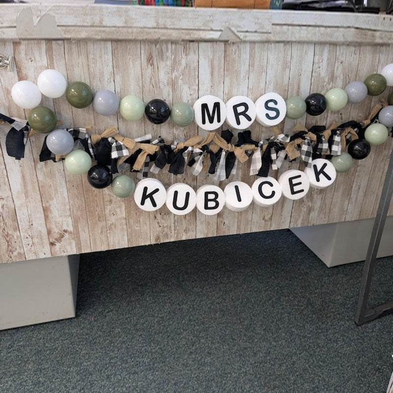 Personalized name garland classroom decor teacher name custom