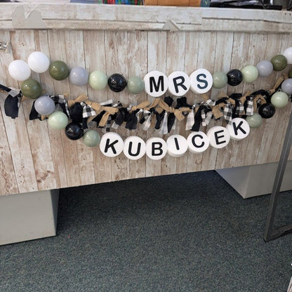 Personalized name garland classroom decor teacher name custom