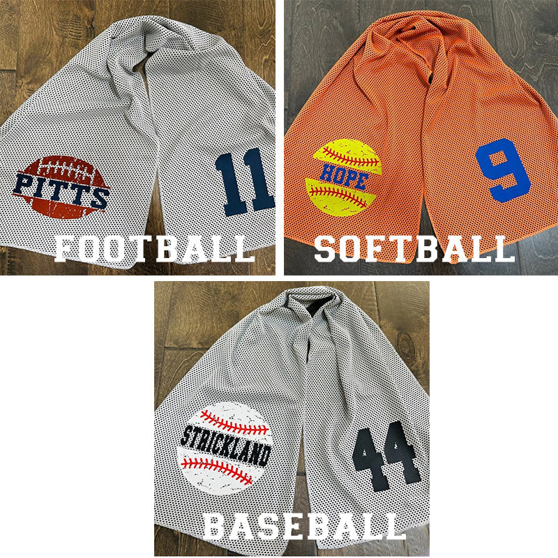 Custom Personalized Sports Towel, Baseball Softball Cooling Towel