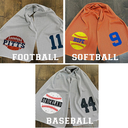 Custom Personalized Sports Towel, Baseball Softball Cooling Towel