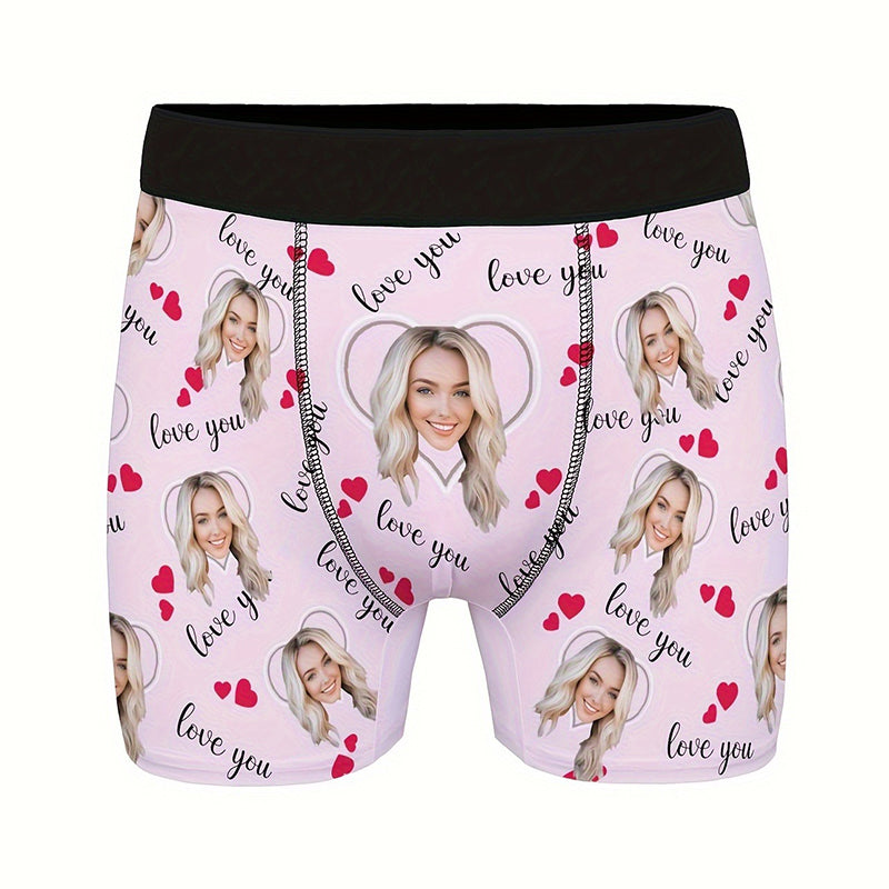 Custom Photo Print Boxer Briefs, High-Elastic Polyester