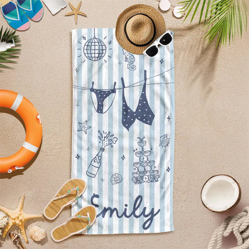 Personalized Bachelorette Towels, Girls Trip 2026, Custom Bride Squad Beach Towel