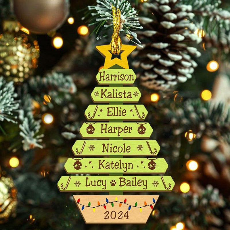 Custom Christmas Tree Ornament with Family Names, Family Christmas Ornament