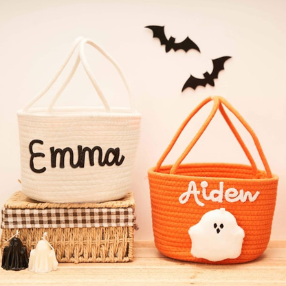 Halloween treat bag, Halloween Basket, Halloween Tote, Trick-or-treat basket