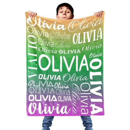 Custom Blanket With Name, Personalized Throw Blankets