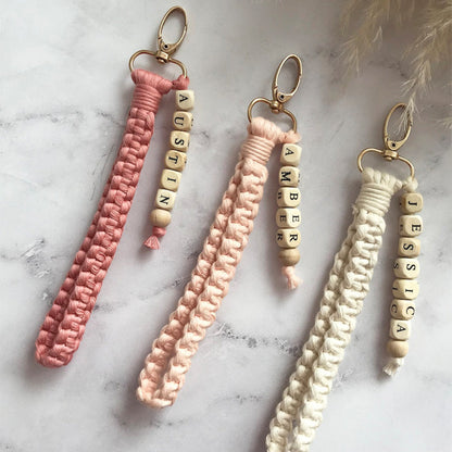 Boho Bracelet Name Keychain, Will You Be My Bridesmaid Gift