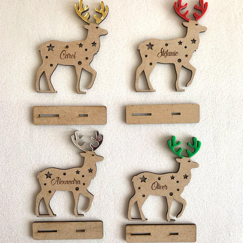Personalized Reindeer Place Name Settings