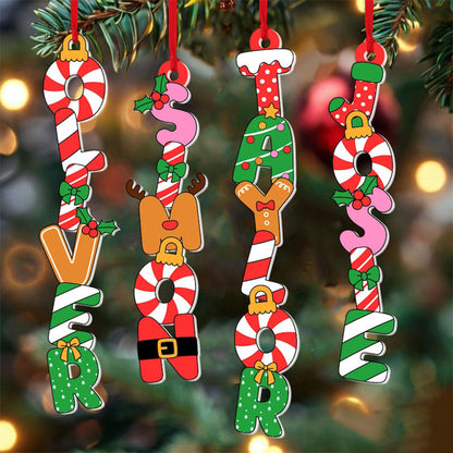 Personalized Kids Name Letter Ornament: Acrylic Christmas
