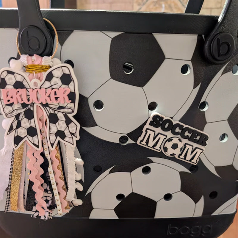 Softball Baseball Bogg Bag Tag, Softball Mom Bag Tassel and Charm