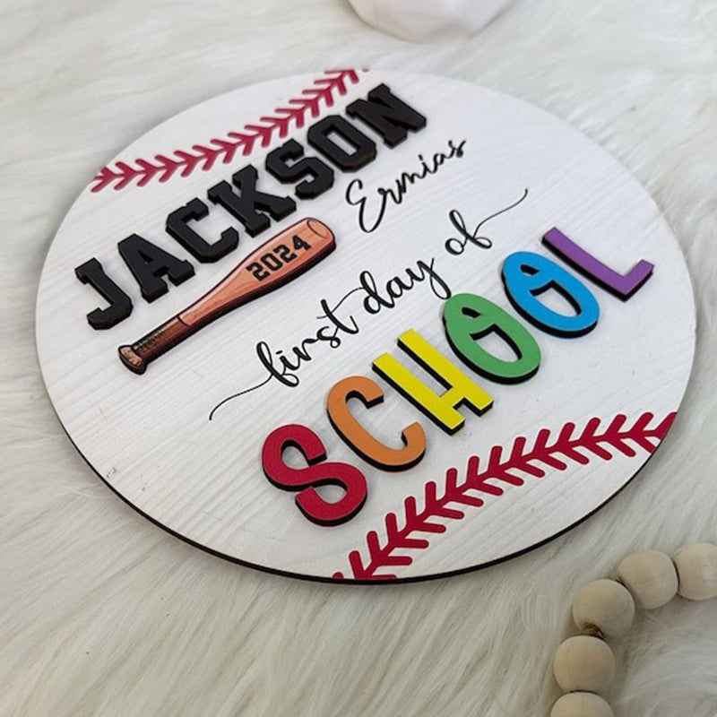 Personalized 3D First Day of School Sign, Back To School Reusable Sig