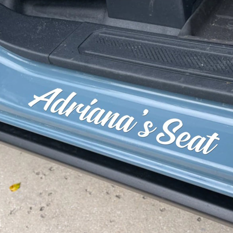 Girlfriends Name Seat Sticker for Car, Name Decal for Dashboard