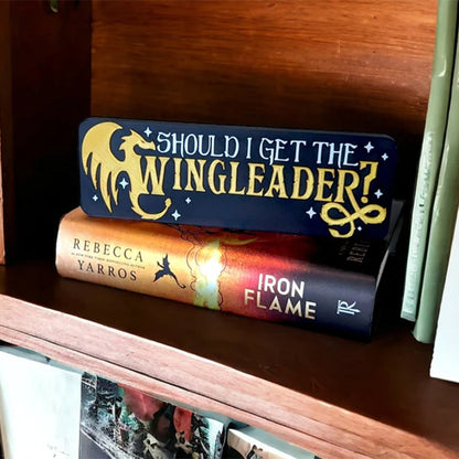 Get the Wingleader Fourth Wing Bookshelf Sign Book Decor