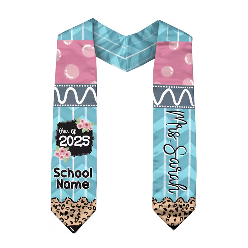 Custom Graduation Stole Class Of 2025, Teacher Graduation Stole 2025