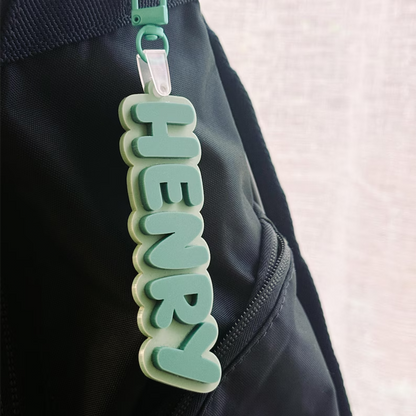 Personalised 2-Tone Keyring | Funky Bubble Style | Acrylic Backpack Tag | School Bag Tag