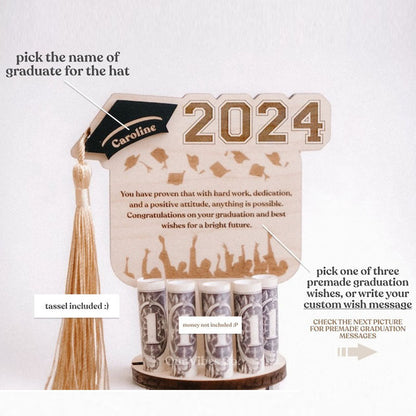 Graduation Money Tree Holder | Handmade gift, Custom Graduation Gift message, Custom name