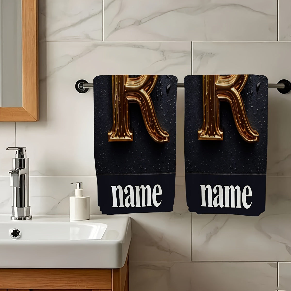 2pcs Customizable Text Towel, Name Custom Towel