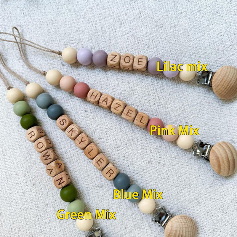 Customized Pacifier Clip and Rattle set|Custom Baby shower Gift