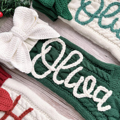 Cute Bow Personalized Christmas Stocking