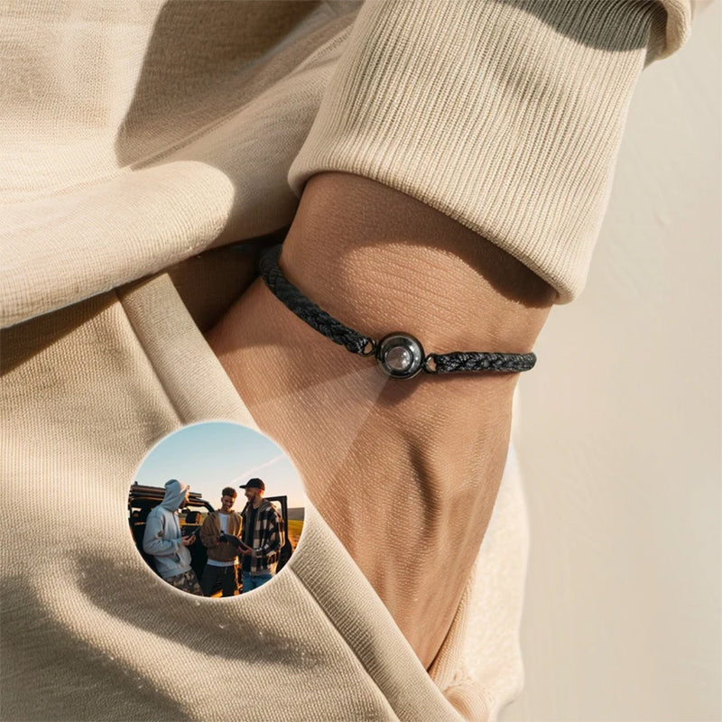 Custom Photo Projection Bracelet, Personalized Inside Picture Bracelet