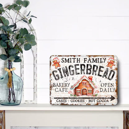 Custom Name Gingerbread Bakery Metal Sign