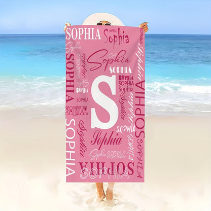 Customized Beach Towel, Fashionable Personalized Beach Blanket with Name