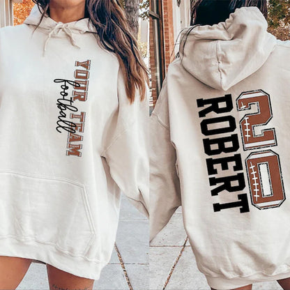 Football Mascot Name Sweatshirt With Kids Name & Number