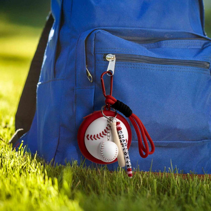 Customized tennis, baseball, basketball, soccer name beaded keychains and coin purses