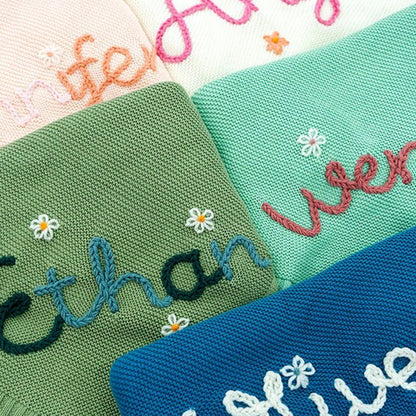 Custom Baby Name Blanket,Personalized Hand Embroidered Baby Blanket