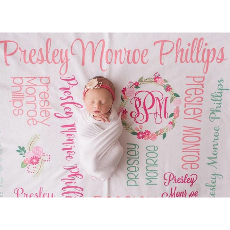 Baby Girl - Personalized Girl Blanket - Monogram Girl Blanket