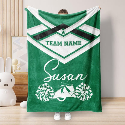 Personalized Cheer Blanket, Custom Cheerleader Blanket
