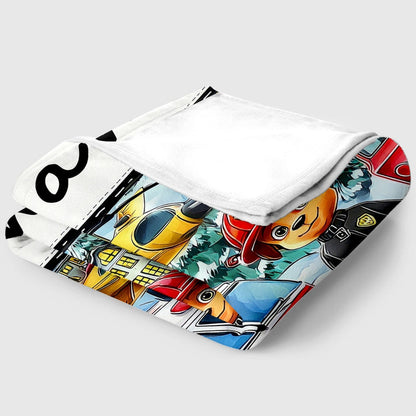 Personalized Fire Rescue Blanket Custom Name/Text