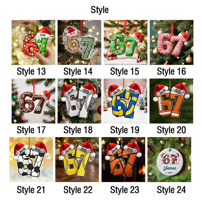 Custom Six Seven Ornament, Teen Slang Ornament, Funny Teenager Ornament